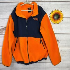 The North Face Denali Fleece Jacket Orange Blue Youth‎ L (14/16) Full Zip